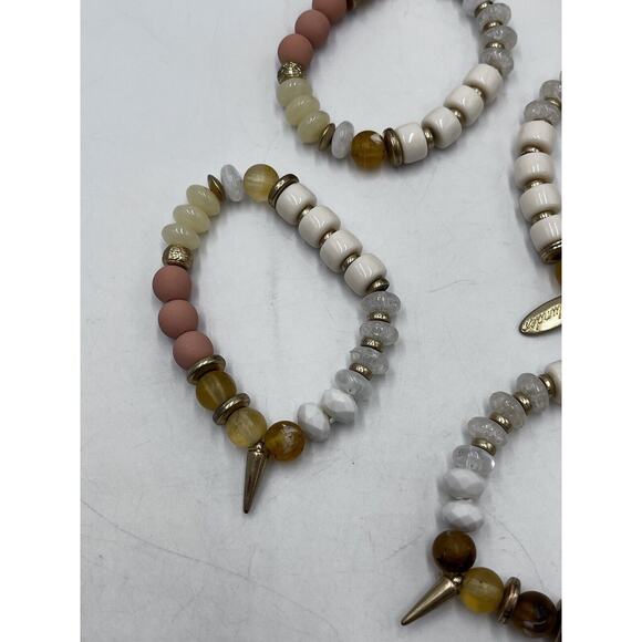 Plunder Design Kiss Me Set of Four‎ Retired peach, cream and gold beads Bracelet - Picture 7 of 8